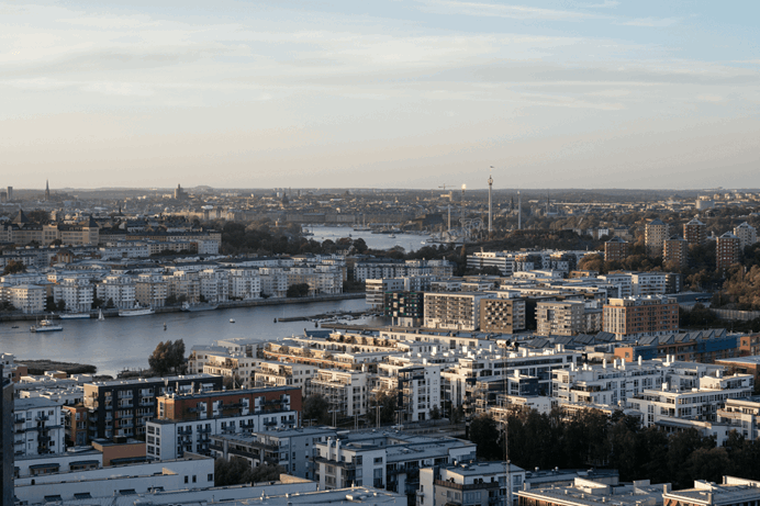 Stadsgezicht vanuit de lucht genomen