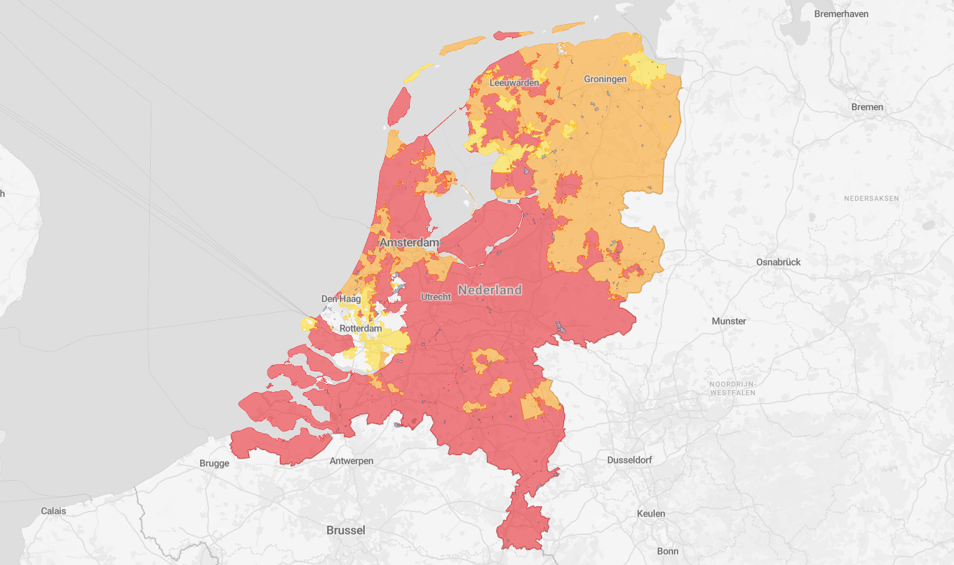 capaciteitskaart netcongestie Nederland